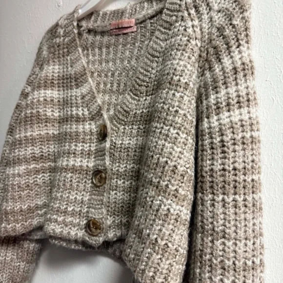 Women's Urban Outfitters Striped Crop Cardigan Sweater, Small-P, EUC - Picture 3 of 8
